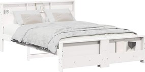 vidaXL Σκελετός Κρεβατιού Λευκό 140 x 200 cm Επεξεργασμένο ξύλο