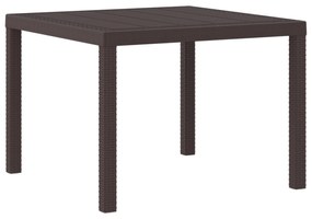 vidaXL Τραπέζι Κήπου Καφέ 100x100x73 εκ. Πολυ Ράττανα