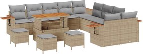 vidaXL Σετ Καναπέ Κήπου 14 pcs Μπεζ συνθετικό ρατάν