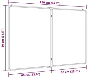 Πίνακας Μαρκαδόρου Μαγνητικός Πτυσσόμ. 120x80x1,7εκ. Αλουμινίου