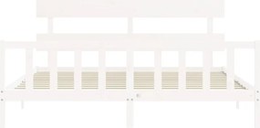 vidaXL Σκελετός Κρεβ. Χωρίς Στρώμα Λευκό 200x200 εκ Μασίφ Πεύκο