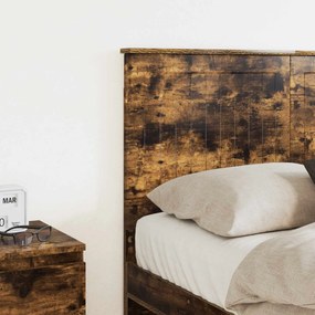 vidaXL Κεφαλάρι με κεφαλάρι Καπνιστό Δρύς 120 cm Επεξεργασμένο ξύλο