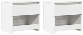 vidaXL Κομοδίνα 2 τεμ. Γυαλιστερό Λευκό 40 x 30 x 39 εκ. Επεξ. Ξύλο