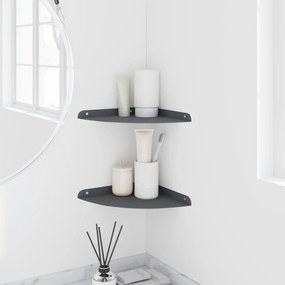 vidaXL Floating Ράφι Γωνίας 2 τμχ. Ανθρακί 24 x 24 x 2 εκ