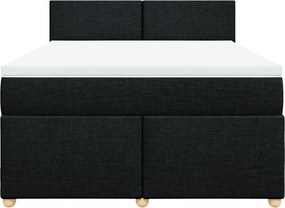 vidaXL Κρεβάτι Boxspring με Στρώμα Μαύρο 140x190 εκ. Υφασμάτινο