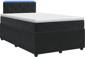 vidaXL Κρεβάτι box spring με στρώμα Μαύρο 120 x 190 cm Βελούδο