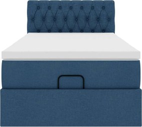 vidaXL Οθωμανικό κρεβάτι με στρώμα μπλε 90x190cm ύφασμα
