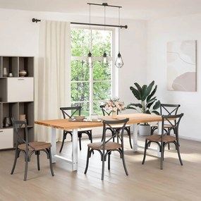 vidaXL Πόδια Τραπεζαρίας 2 τεμ. Λευκά 70x(72-73) εκ. Ατσάλι