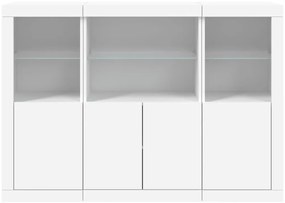 vidaXL Μπουφέδες με Φώτα LED 3 τεμ. Λευκοί από Επεξεργασμένο Ξύλο