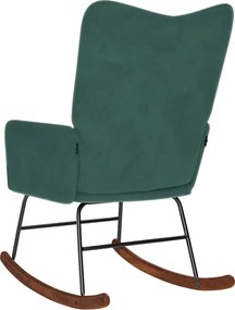 vidaXL Κουνιστή Πολυθρόνα Σκούρο Πράσινο Βελούδινη