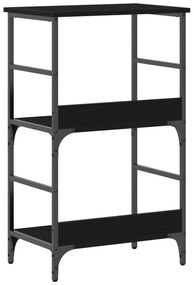 Βιβλιοθήκη vidaXL Μαύρη Δρυς 50x33x82 εκ. Επεξεργασμένο Ξύλο και Χάλυβας