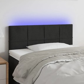 Κεφαλάρι Κρεβατιού LED Μαύρο 100x5x78/88 εκ. Βελούδινο - Μαύρο