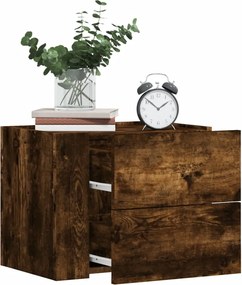 vidaXL Κομοδίνο Επιτοίχιο Καπνιστή Δρυς 45x30x35 εκ.