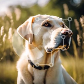 Intra Συλλεκτικό Ξύλινο Παζλ Plywood 4mm - Λευκό σκυλί Λαμπραντόρ σε ψηλό γρασίδι Σε Ξύλινο Κουτί - Διαστάσεις: 10x10 cm – 25 κομμάτια