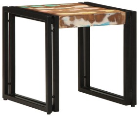Τραπεζάκι καφέ Πολύχρωμο 40x50x38 εκ. Μασίφ Ανακυκλωμένο Ξύλο