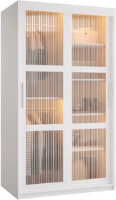 Ντουλάπα Flutes 100 Συρόμενη-Λευκό