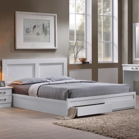 Κρεβάτι Διπλό LIFE Μελαμίνη Άσπρο 168x207x93 (Στρώμα 160x200)cm