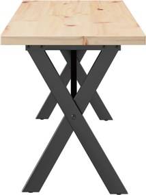 vidaXL Τραπεζάκι Σαλονιού Πλαίσιο X Μασίφ Πεύκο/Ατσάλι