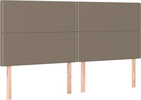 vidaXL Κρεβάτι Boxspring με Στρώμα Taupe 200x200 εκ. Υφασμάτινο