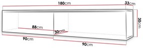 Τραπέζι Tv Sarasota 166, Άσπρο, 180x30x33cm, 28 kg | Epipla1.gr