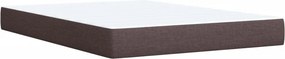 vidaXL Κρεβάτι Boxspring με Στρώμα Σκούρο Καφέ 140x200 εκ Υφασμάτινο