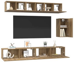 vidaXL Σετ επίπλου τηλεόρασης 6 pcs artisan δρυς 100 x 30 x 30 cm