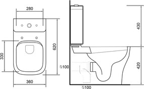 Olympia Synthesis Rimless BTW - Λεκάνη Με Καζανάκι
