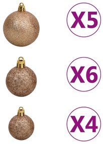 vidaXL Χριστουγεννιάτικο Δέντρο Slim LED & Μπάλες Πράσινο 180 εκ. PVC
