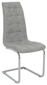 Καρέκλα Darrell Μεταλλική Χρωμίου Με Pu Antique Grey 42X49X106Cm 029-000022 Μέταλλο,Τεχνόδερμα