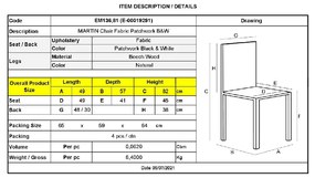 MARTIN ΚΑΡΕΚΛΑ ΞΥΛΟ PP, ΥΦΑΣΜΑ PATCHWORK BLACK &amp; WHITE