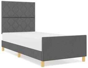 vidaXL Κρεβάτι Σκελετός Σκούρο Γκρι 90x190 εκ. Ύφασμα
