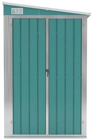 vidaXL Αποθήκη Κήπου Επιτοίχια Πράσινη 118x288x178 εκ από Γαλβ. Ατσάλι