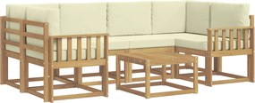 vidaXL Σειρά Καναπέ Εξωτερικού με μαξιλάρι 7 pcs Λευκό και Κρεμ
