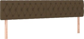 vidaXL Κρεβάτι Boxspring με Στρώμα Σκούρο Καφέ 200x200 εκ. Υφασμάτινο
