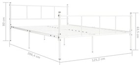 vidaXL Πλαίσιο Κρεβατιού Λευκό 120 x 200 εκ. Μεταλλικό