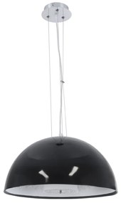 GloboStar SERENIA BLACK 01151 Μοντέρνο Κρεμαστό Φωτιστικό Οροφής Μονόφωτο 1 x E27 AC220-240V - Φ40 x Υ20cm - Μαύρο Γύψινο Καμπάνα - 5 Χρόνια Εγγύηση