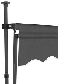 vidaXL Τέντα Συρόμενη Χειροκίνητη με LED Ανθρακί 200 εκ.