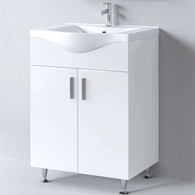 Έπιπλο Μπάνιου Πάγκος Με Νιπτήρα Siena S3BSI065GL0 65x46x83cm White Porcelain,Melamine