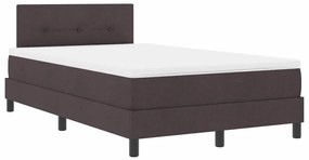 vidaXL Κρεβάτι box spring με στρώμα Σκούρο Καφέ 120 x 200 cm ύφασμα