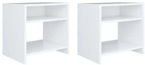 vidaXL Κομοδίνα 2 τεμ. Λευκά 40 x 30 x 40 εκ. από Επεξ. Ξύλο