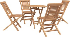 vidaXL Σετ Κήπου 5 τμχ. Καφέ 60 x 60 x 75 cm Συμπαγές ξύλο teak