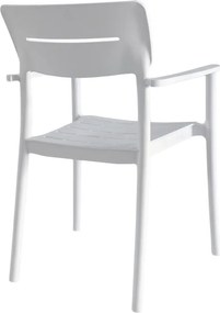 Πολυθρόνα Pilma pakoworld λευκό PP 57x54x82εκ