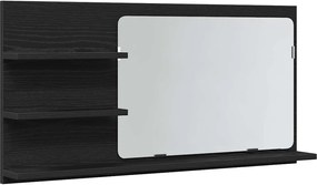 vidaXL Ντουλάπι Καθρέφτη Μπάνιου Μαύρο Δρυς 90x11x45 εκ. από Τεχνητό Ξύλο
