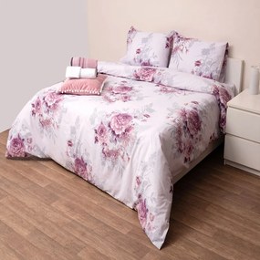 Σεντόνια 835 (Σετ 3τμχ) White-Pink Viopros Μονό 160x270cm Βαμβάκι-Πολυέστερ
