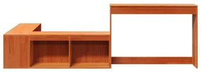 Κομοδίνο με Γραφείο Καφέ Κεριού 232x122x75 εκ Μασίφ Ξύλο Πεύκου - Καφέ