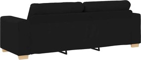 vidaXL Τριθέσιος Καναπές Μαύρος 220x78x80 εκ. Ύφασμα