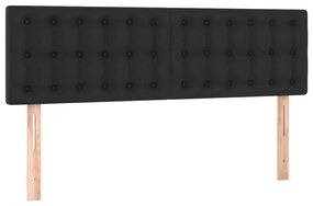 Κεφαλάρι Κρεβατιού LED Μαύρο 144x5x78/88 εκ. Συνθετ. Δέρμα - Μαύρο