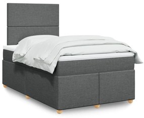 ΚΡΕΒΑΤΙ BOXSPRING ΜΕ ΣΤΡΩΜΑ ΣΚΟΥΡΟ ΓΚΡΙ 120X190 ΕΚ ΥΦΑΣΜΑΤΙΝΟ 3293513