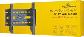 POWERTECH επιτοίχια βάση τηλεόρασης PT-1372, 32-75", έως 75kg, ρυθμιζόμενη κλίση