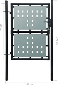 vidaXL Πόρτα με Μονή Πόρτα Μαύρη 100x125 εκ.